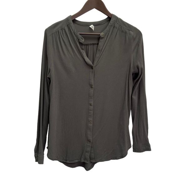 Gentle Fawn Grey Button Front Long Sleeve Blouse Top Size XS - Picture 7 of 12